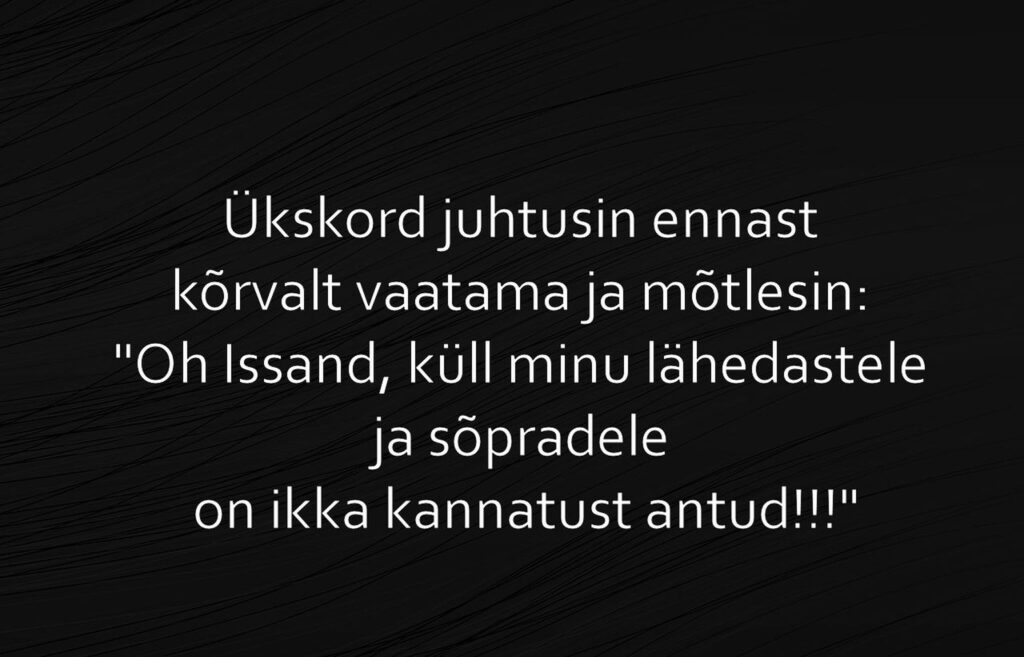 Ükskord juhtusin ennast kõrvalt vaatama