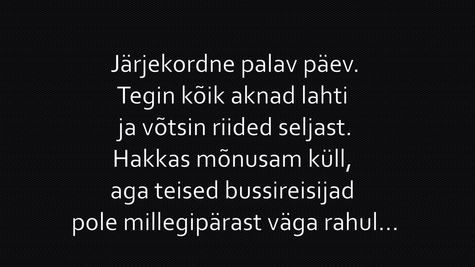 Järjekordne palav päev