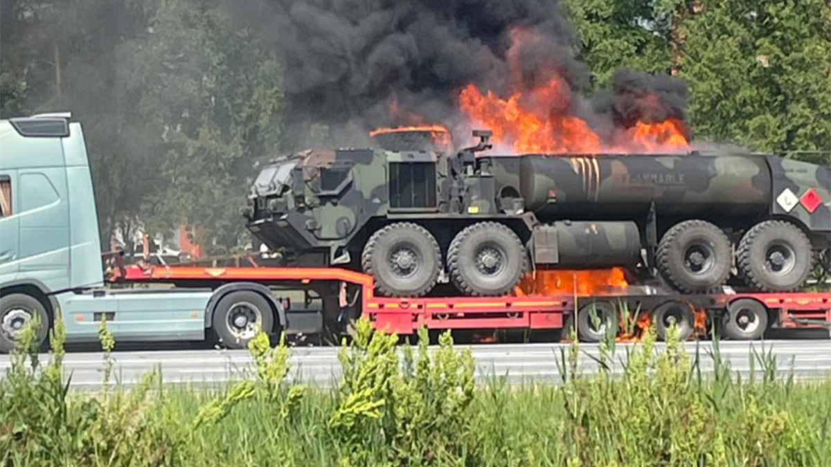 Kas Lätis süütasid NATO veoki kohalikud partisanid? Veok oli tagasiteel õppustelt Soomes