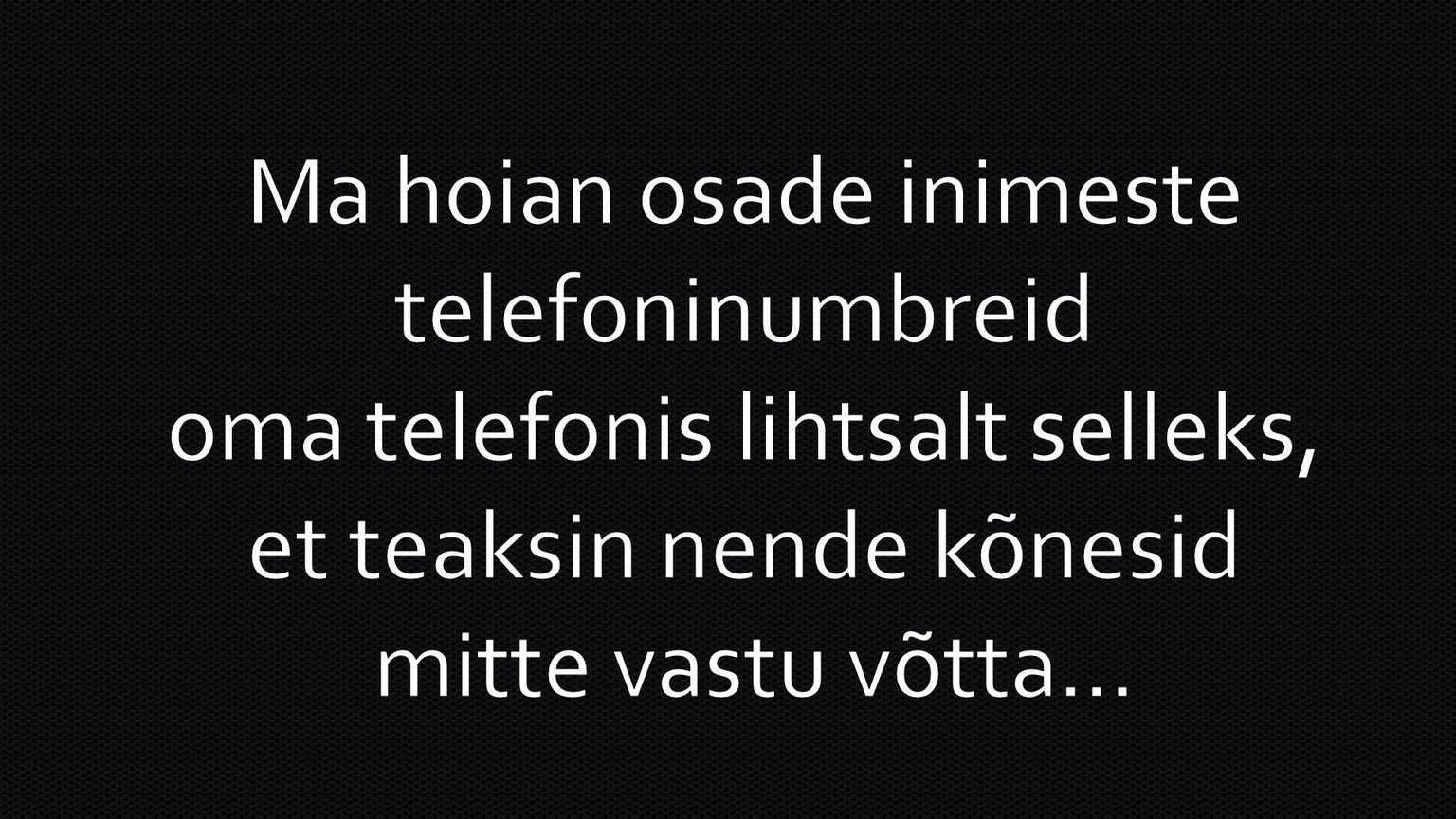 Osade inimeste telefoninumbrid