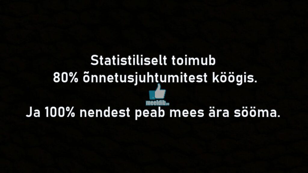 Statistiliselt toimub 80% õnnetusjuhtumitest köögis