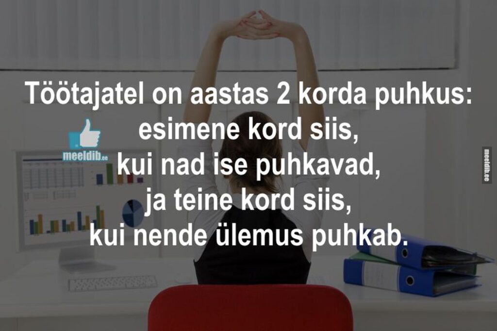 Töötajatel on aastas kaks korda puhkus
