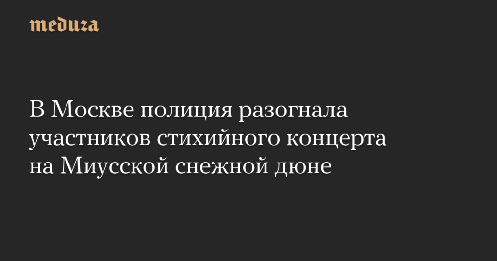В Москве полиция разогнала участников стихийного концерта на Миусской снежной дюне