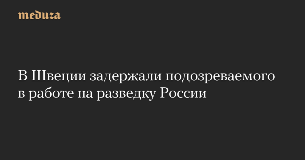 В Швеции задержали подозреваемого в работе на разведку России