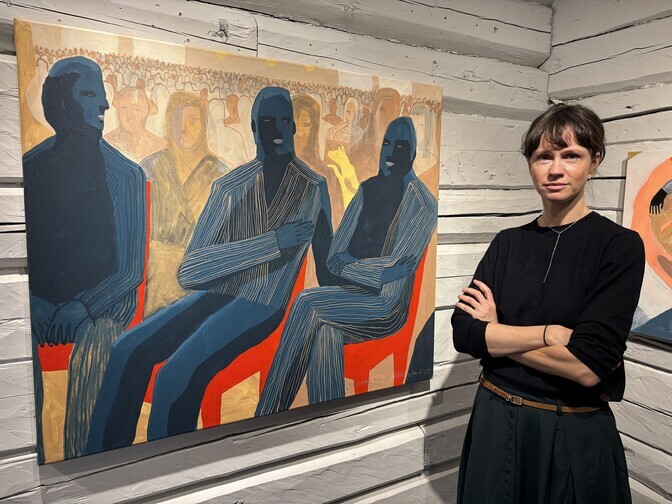 Galerii: Kristi Kangilaski avas Viljandis värviküllase akrüülmaalide näituse