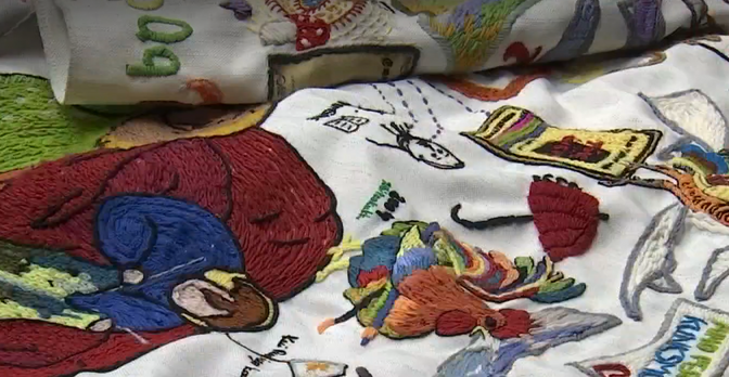 Aastaga ligi 3000 kilomeetrit rännanud raamatuaasta piltvaip sai viimased pisted