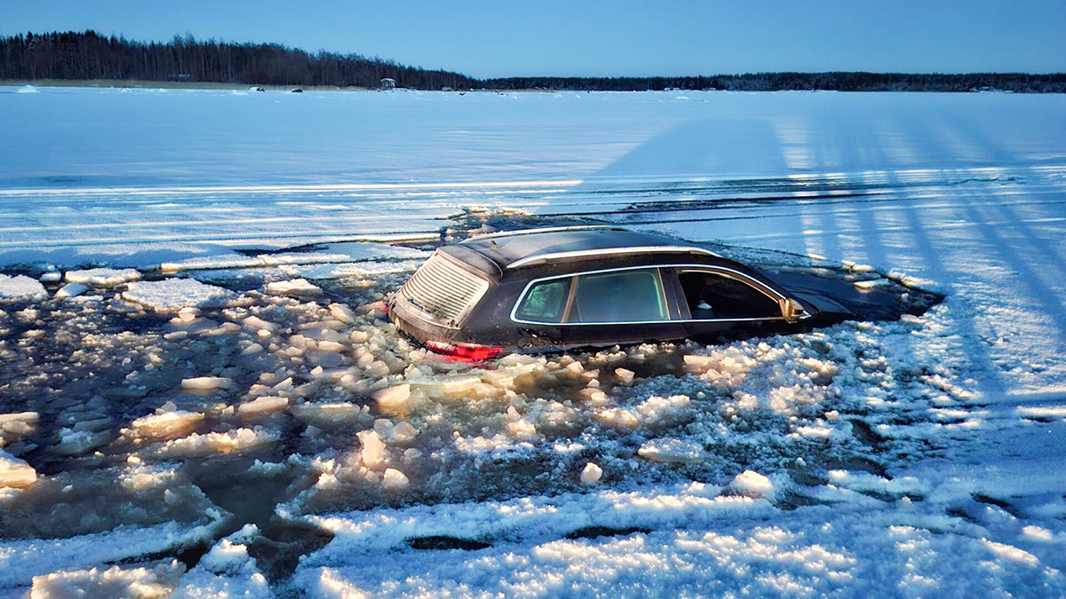 Hea teada: kui auto vajub läbi jää, ei hüvita kindlustus midagi
