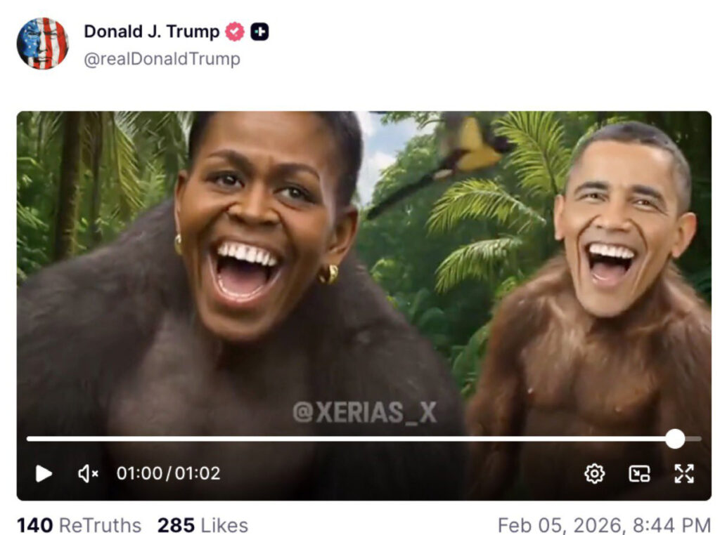 VIDEO: Trump avaldas video, kus Obamat ja tema naist on kujutatud ahvidena