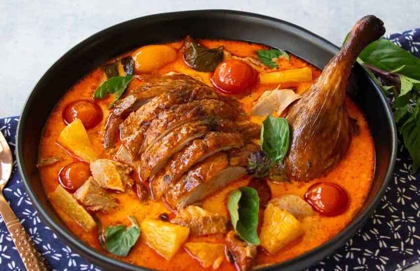 Authentic Thai Red Duck Curry with Pineapple