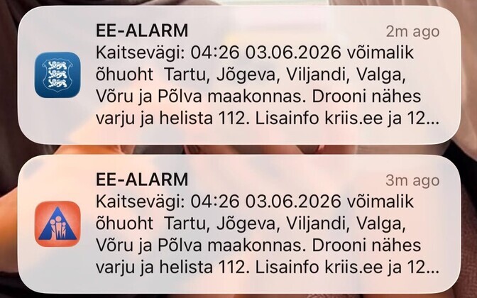 Kaitsevägi andis drooniohu teavituse mitmele maakonnale