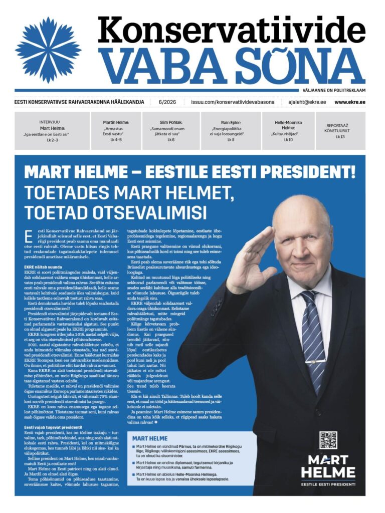 Lugejad lahendasid ajalehe “Konservatiivide Vaba Sõna” ristsõnad ning nimetasid oma lemmiklood