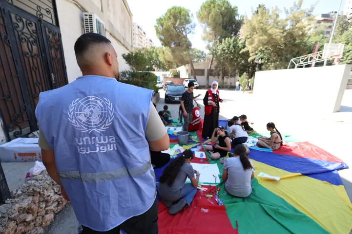 Lapsed UNRWA õppekeskuses Jeruusalemmast põhja pool asuvas Kalandia pagulaslaagris.