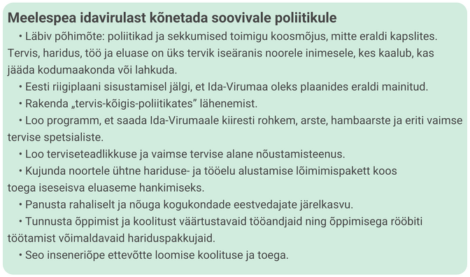 Analüüs. Mida idavirumaalased ise tulevikult ootavad?