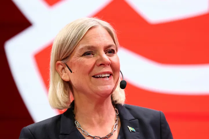 Rootsi sotsiaaldemokraatide esimees Magdalena Andersson pärast valimistulemuste selgumist.