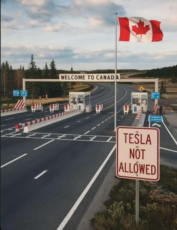 welcome to canada no tesla.jpg welcome to canada no tesla.jpg
